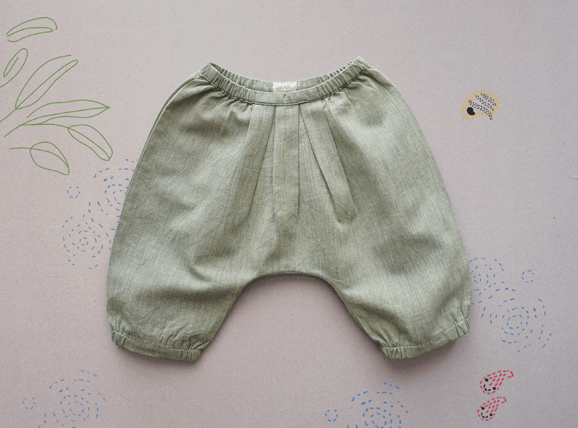 Leaf Green Pleated Pants