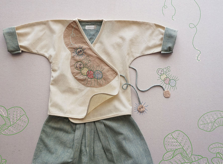 ‘Spyder & Buguette’ Baby Jhabla Pant Set