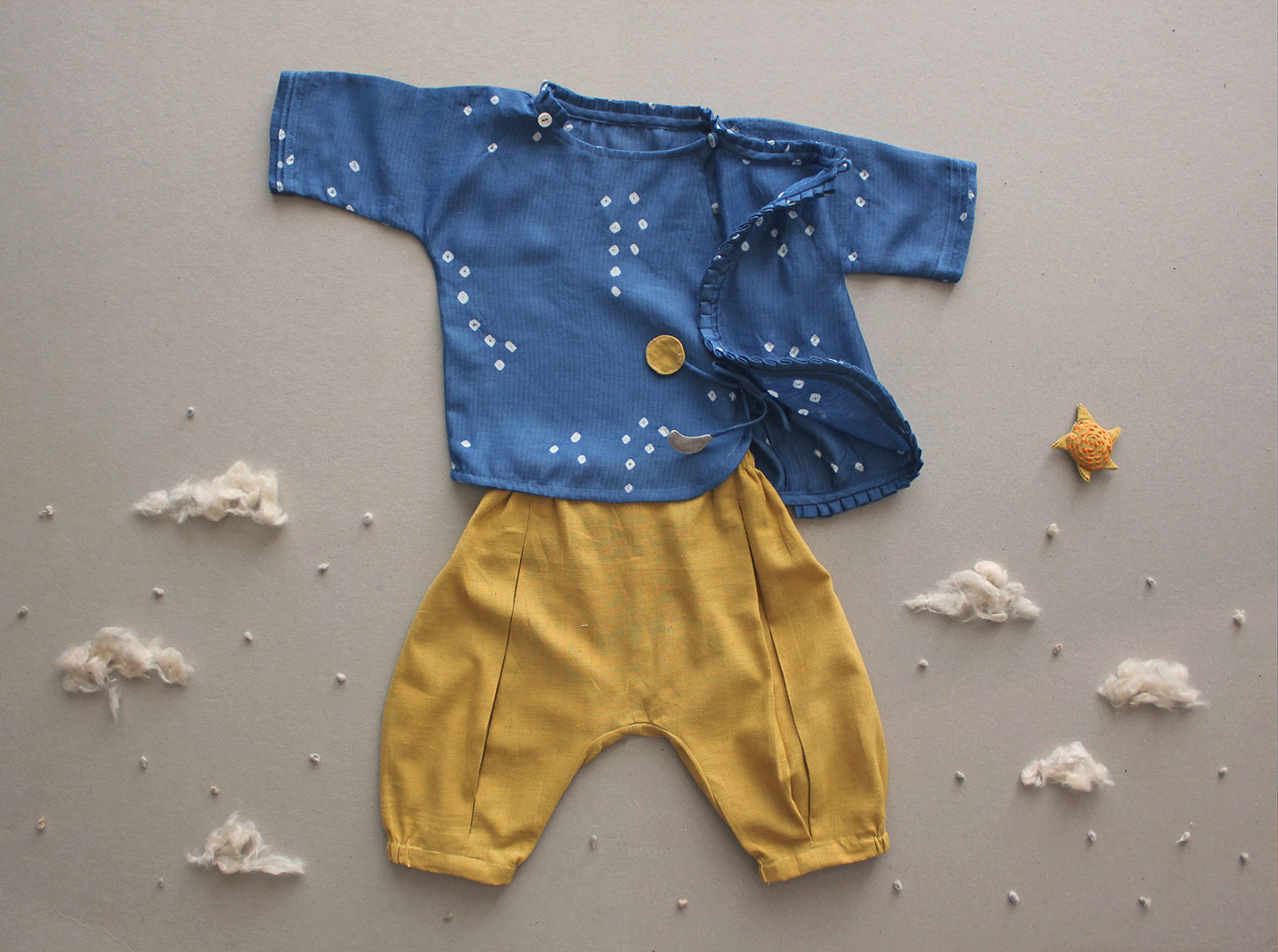 Hasta - Maheshwari Silk Baby Jhabla & Pants Set