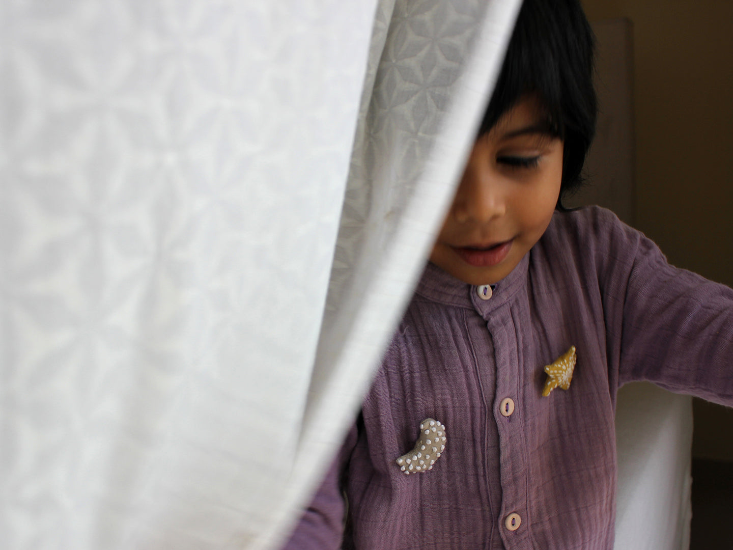 Kṛttikā Rohiṇī- Hand Embroidered Baby Brooches - Set of 3