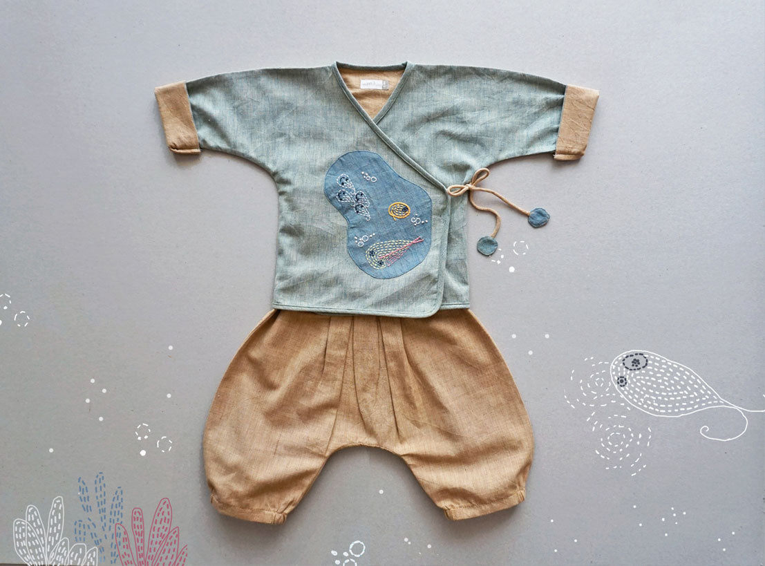 ‘Where Fish Play’ Jhabla pant set