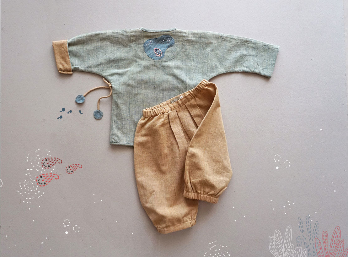 ‘Where Fish Play’ Jhabla pant set