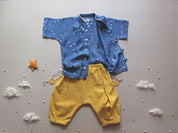 Sravana- Blue Drawstring Baby/Toddler Shirt and Pants Set