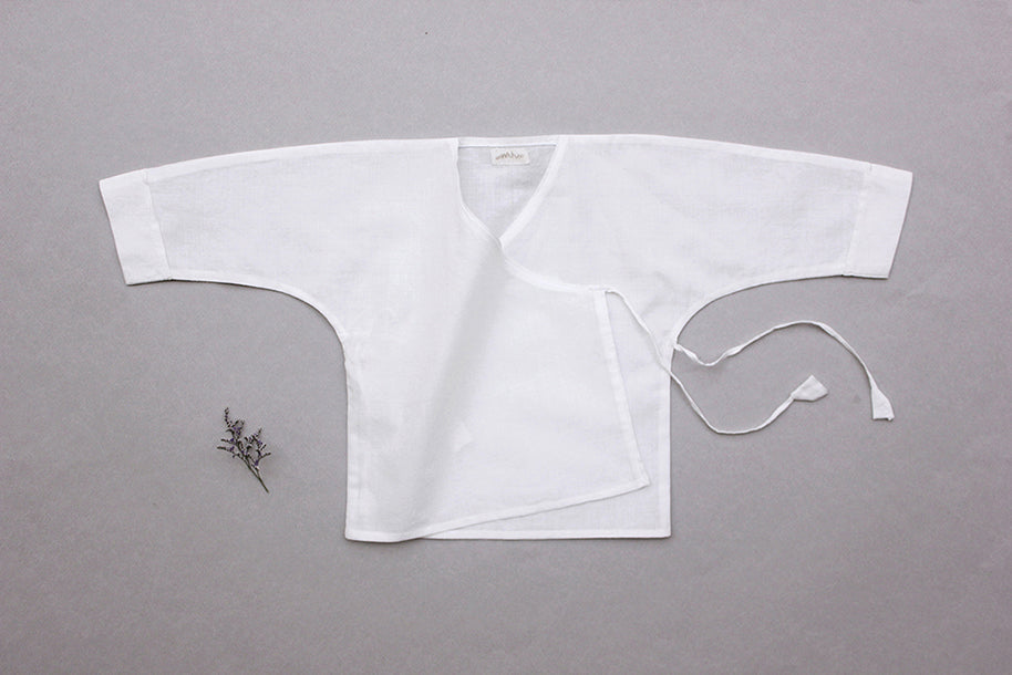 Single Layer Classic White Baby Jhabla Wrap