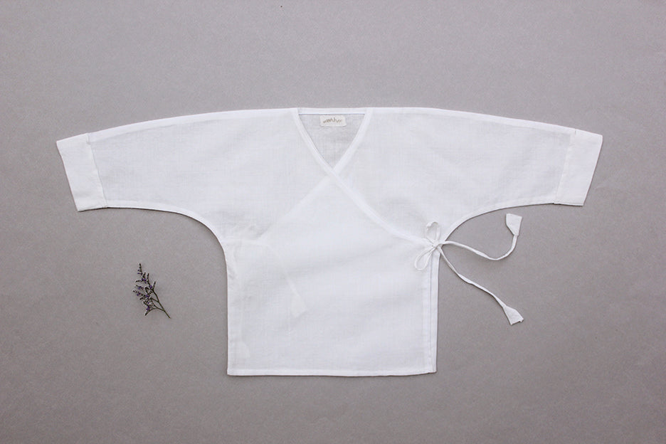 Single Layer Classic White Baby Jhabla Wrap