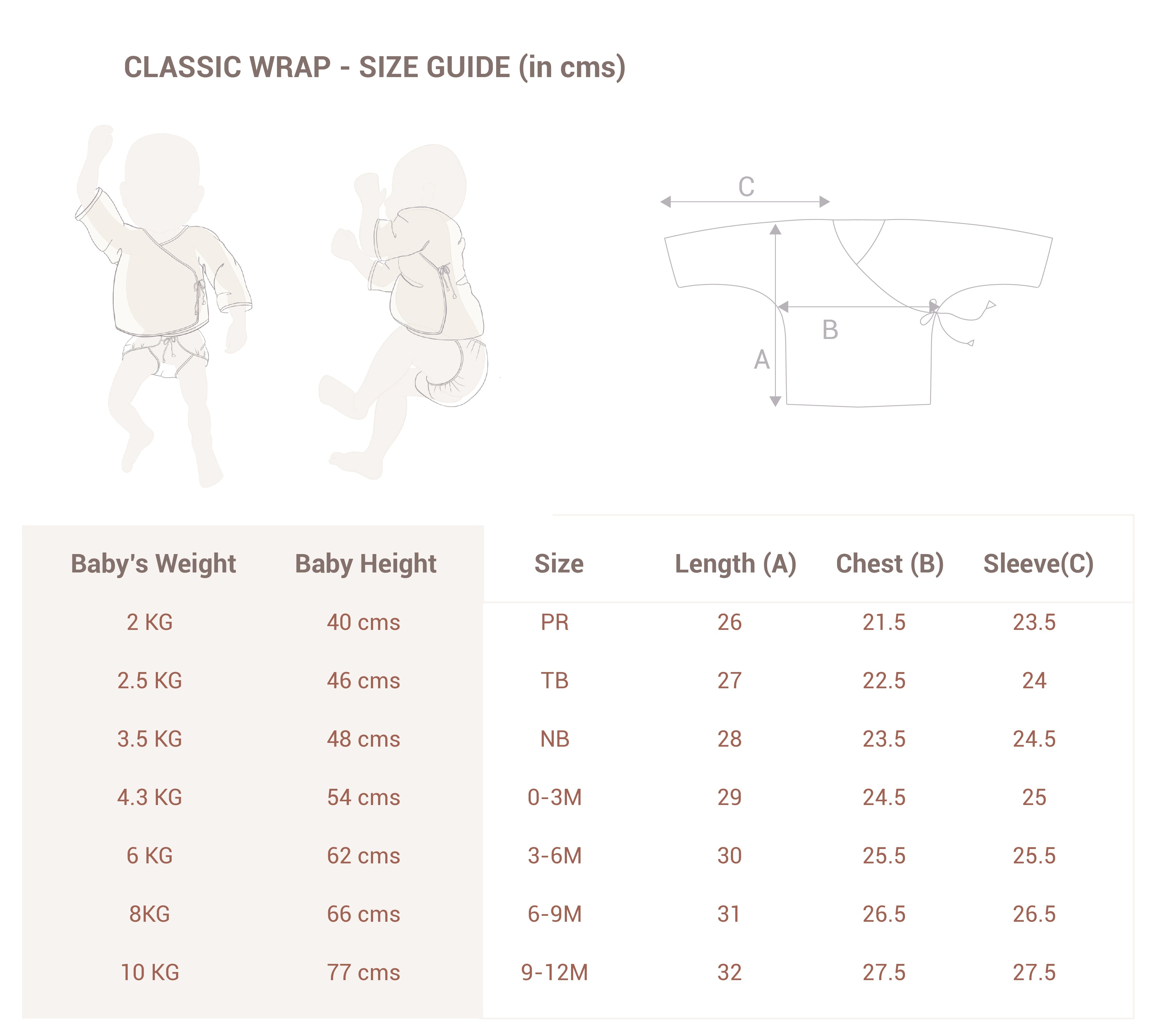 Single Layer Classic White Baby Jhabla Wrap