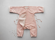 Snuggle up Winter Comfort-Suit - Pink & Off white stripes