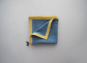 Vintage Sheep Wool Baby Blanket - Indigo Blue & Off White