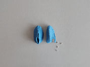 Vintage Baby Booties - Bamboo Linen - Blue