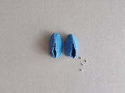 Vintage Baby Booties - Bamboo Linen - Blue