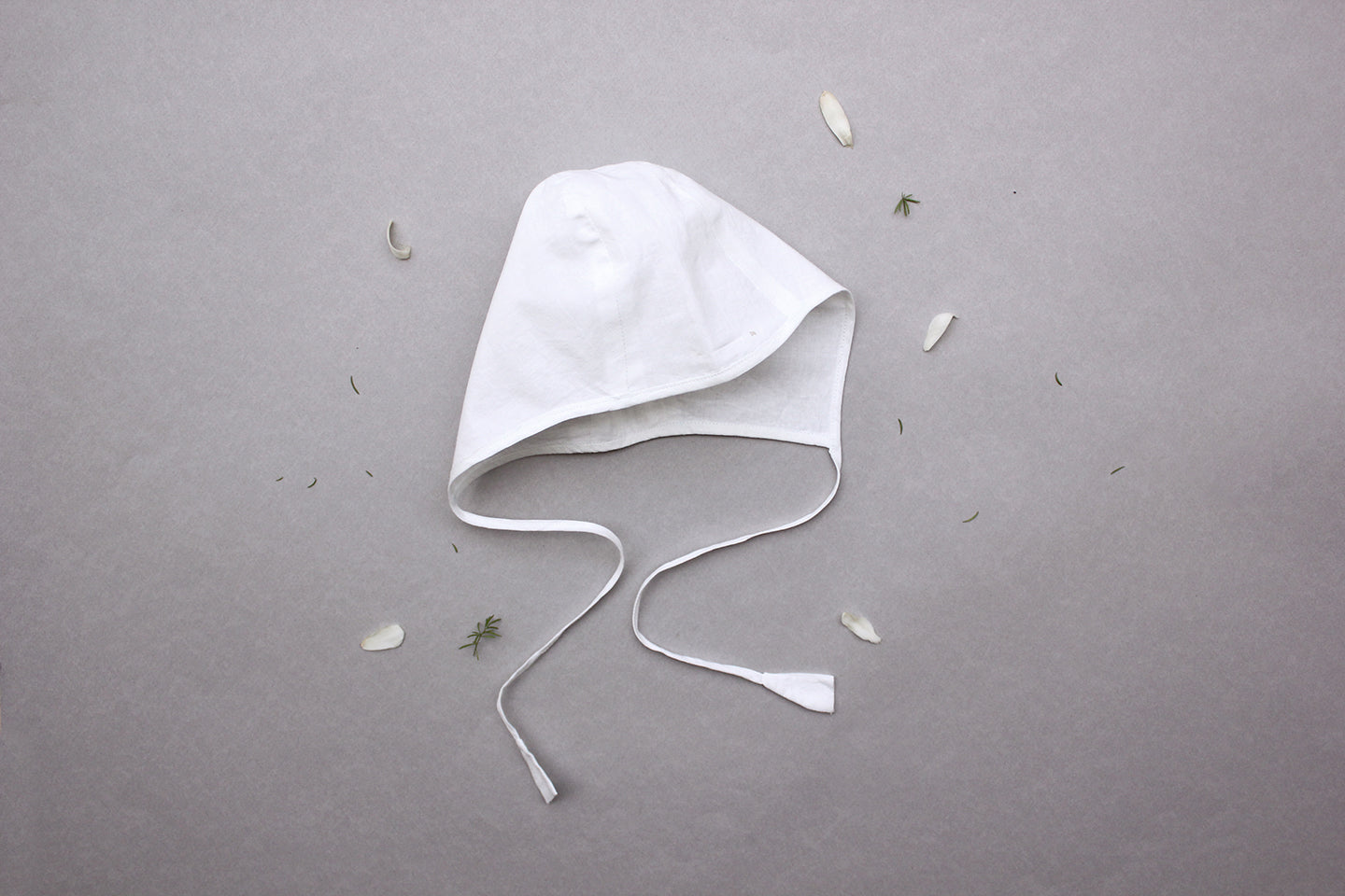 Milky White Muslin Bonnet Baby Cap