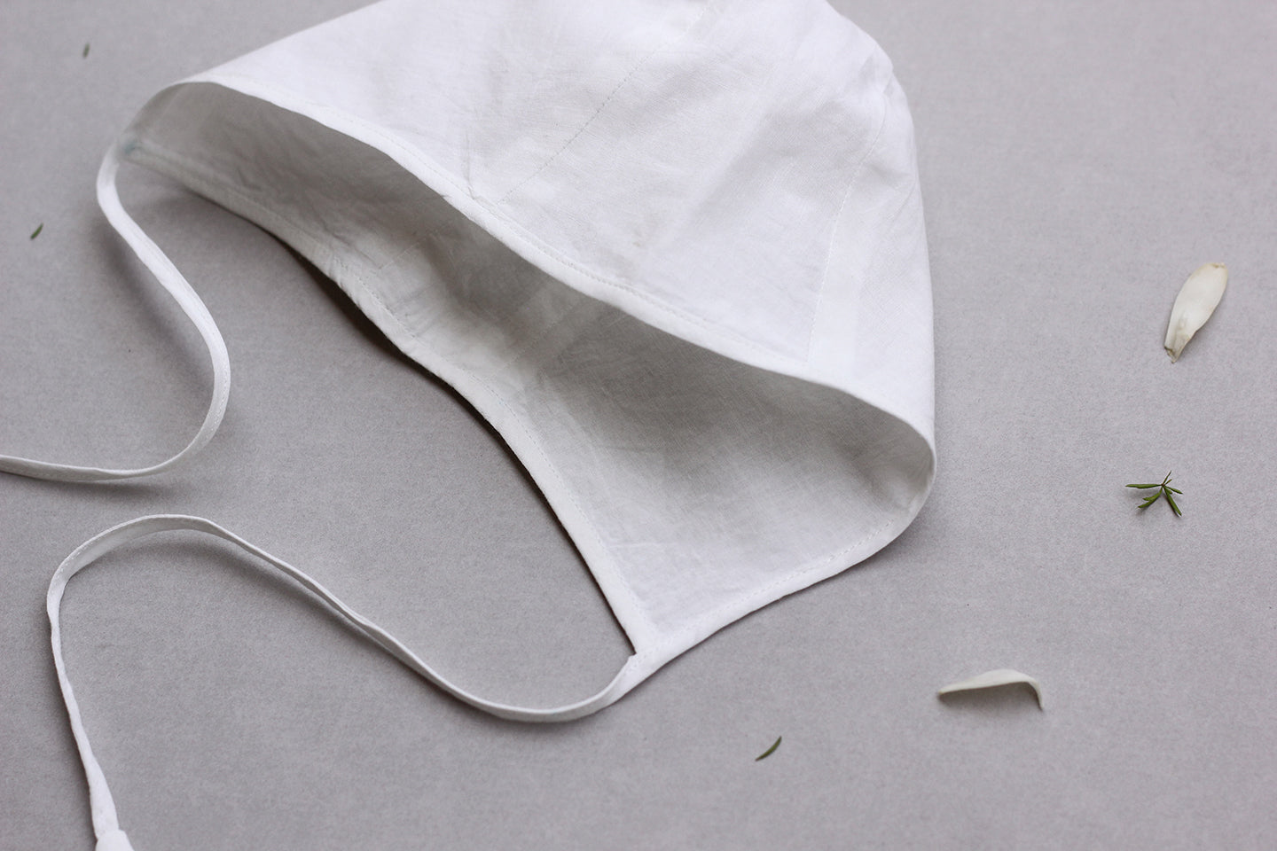 Milky White Muslin Bonnet Baby Cap