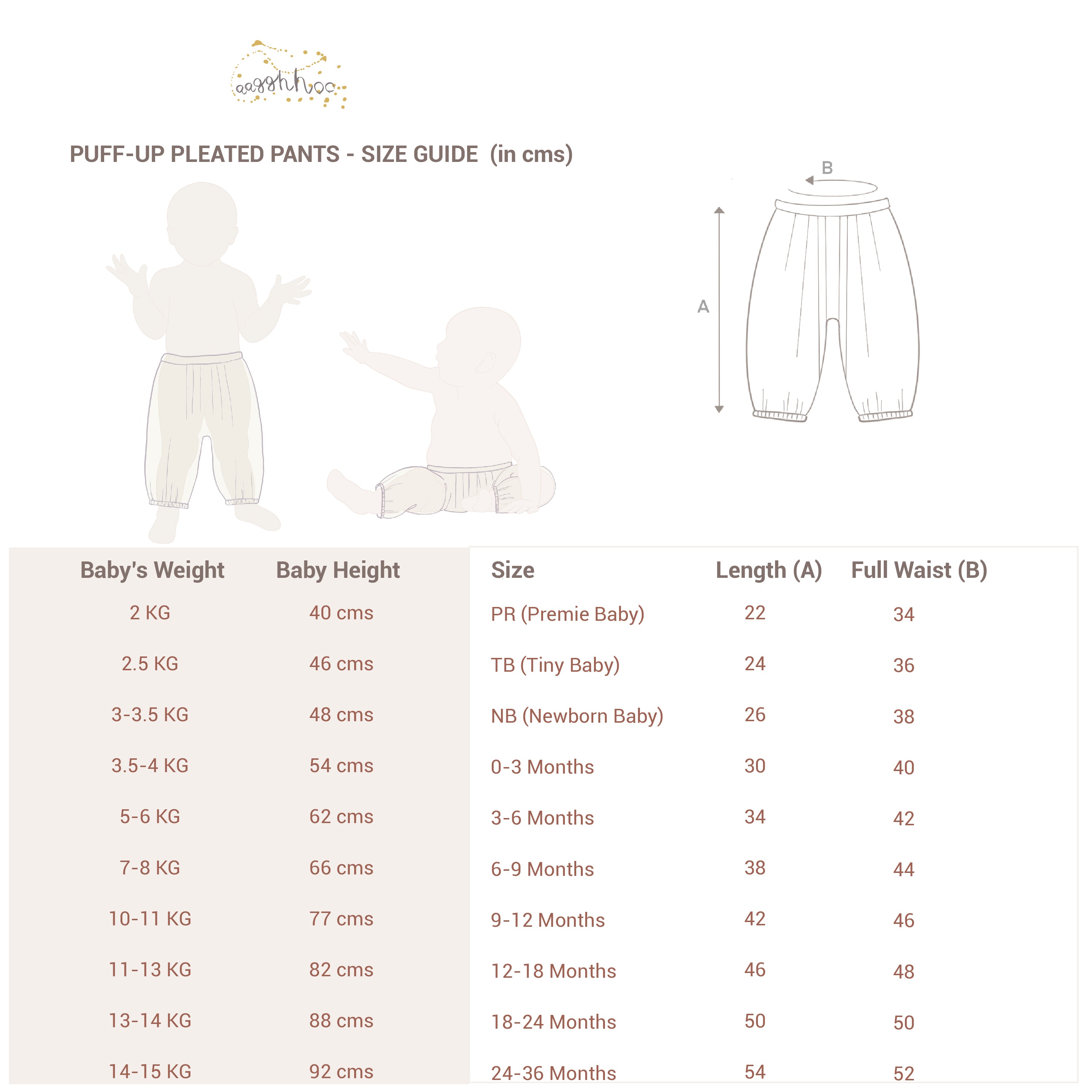 Puff-up Pleated Baby Pants