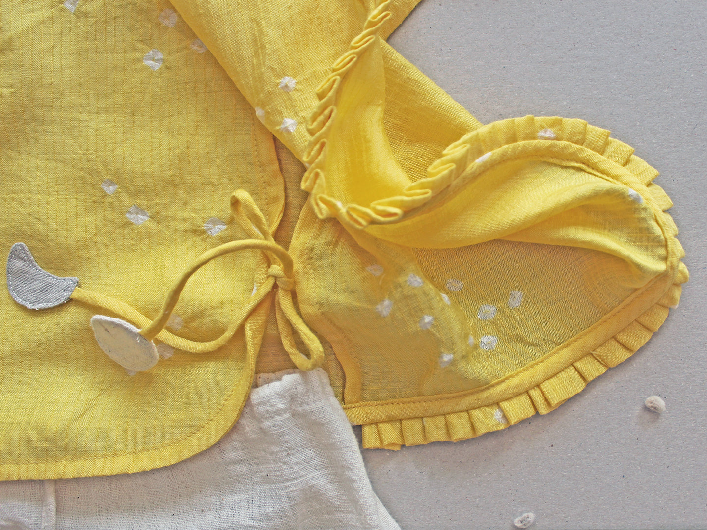 Tisya - Maheshwari Silk Baby Jhabla & Organic Cotton Pants Set