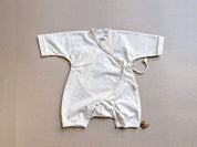Humming Dots Baby Poplin Romper - Grey