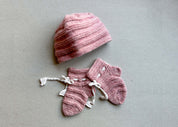Rose Pink Merino Wool Cap & Socks Set