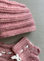 Rose Pink Merino Wool Cap & Socks Set