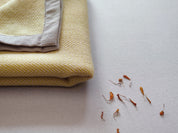 Vintage Sheep Wool Baby Blanket - Yellow & Off White