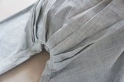 Indigo Grid Bum Pleat Pants