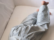 Indigo Grid Bum Pleat Pants