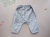 Indigo Grid Bum Pleat Pants