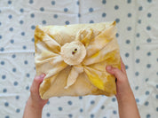 Organic & Natural Dye Print Baby Jhablas + Toy - Newborn Baby Homecoming Gift Bundle - Set of 3