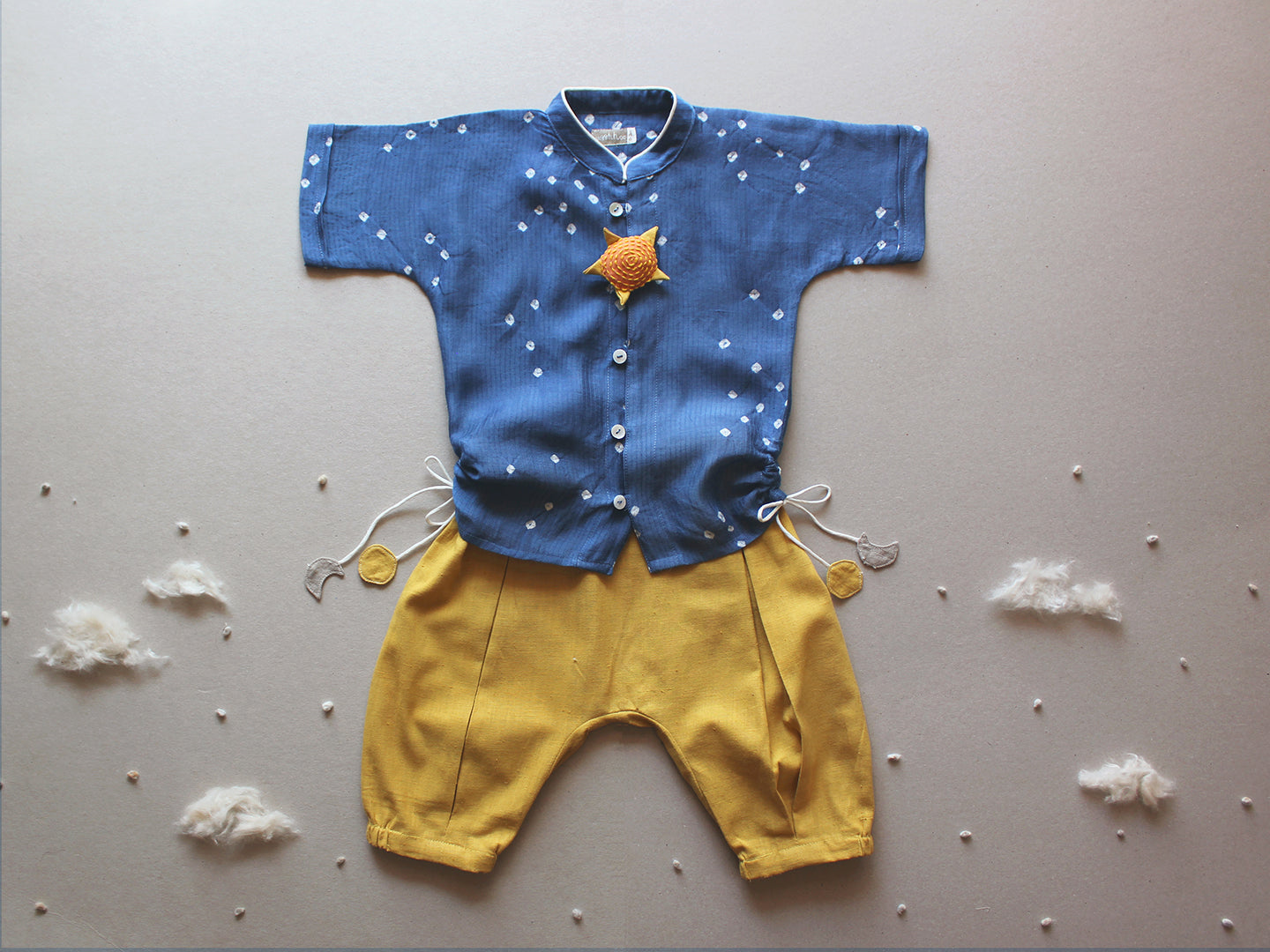 Sravana- Blue Drawstring Baby/Toddler Shirt and Pants Set