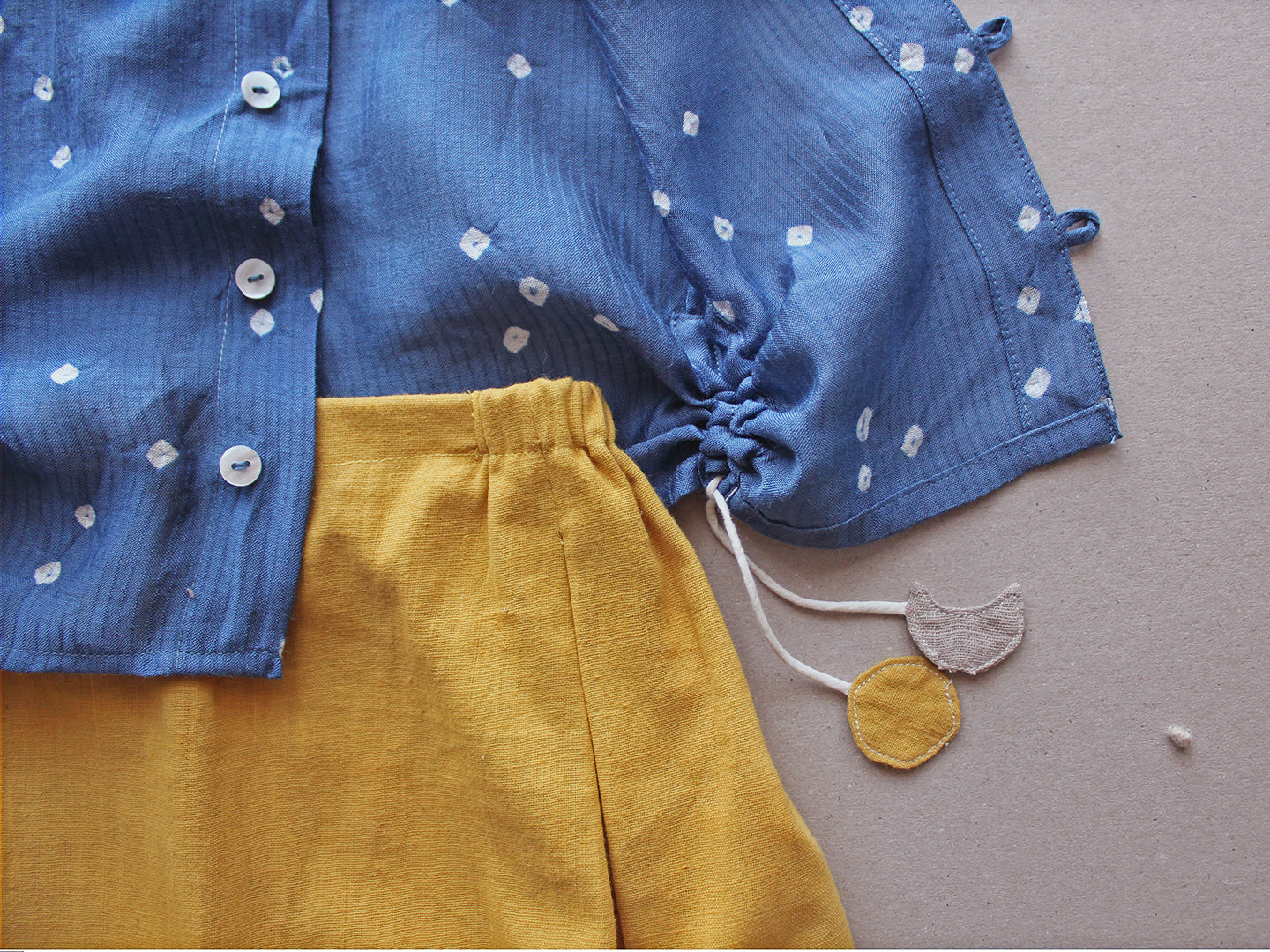 Sravana- Blue Drawstring Baby/Toddler Shirt and Pants Set