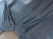 Indigo Denim Bum Pleat Pants