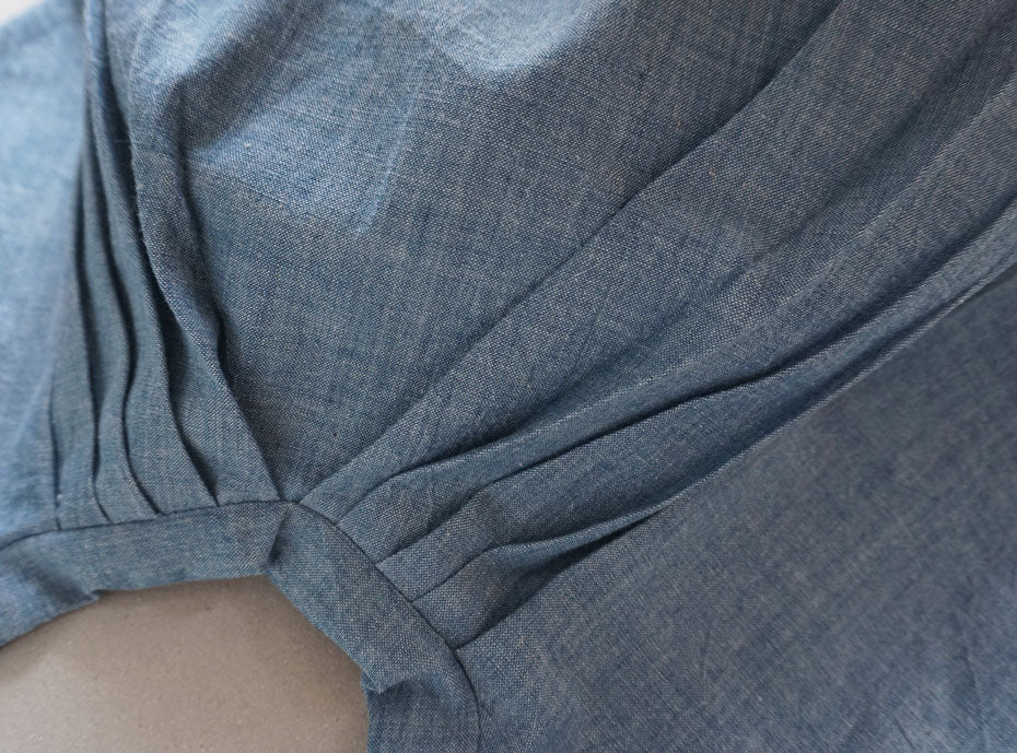 Indigo Denim Bum Pleat Pants