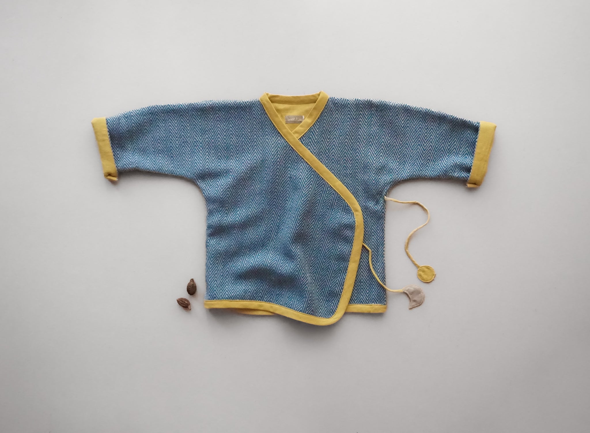 Vintage Wool Wrap - Baby Sweater - Indigo Blue