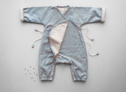 Snuggle up Winter Comfort-Suit - Blue & Off white stripes