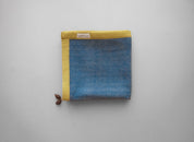 Vintage Sheep Wool Baby Blanket - Indigo Blue & Off White