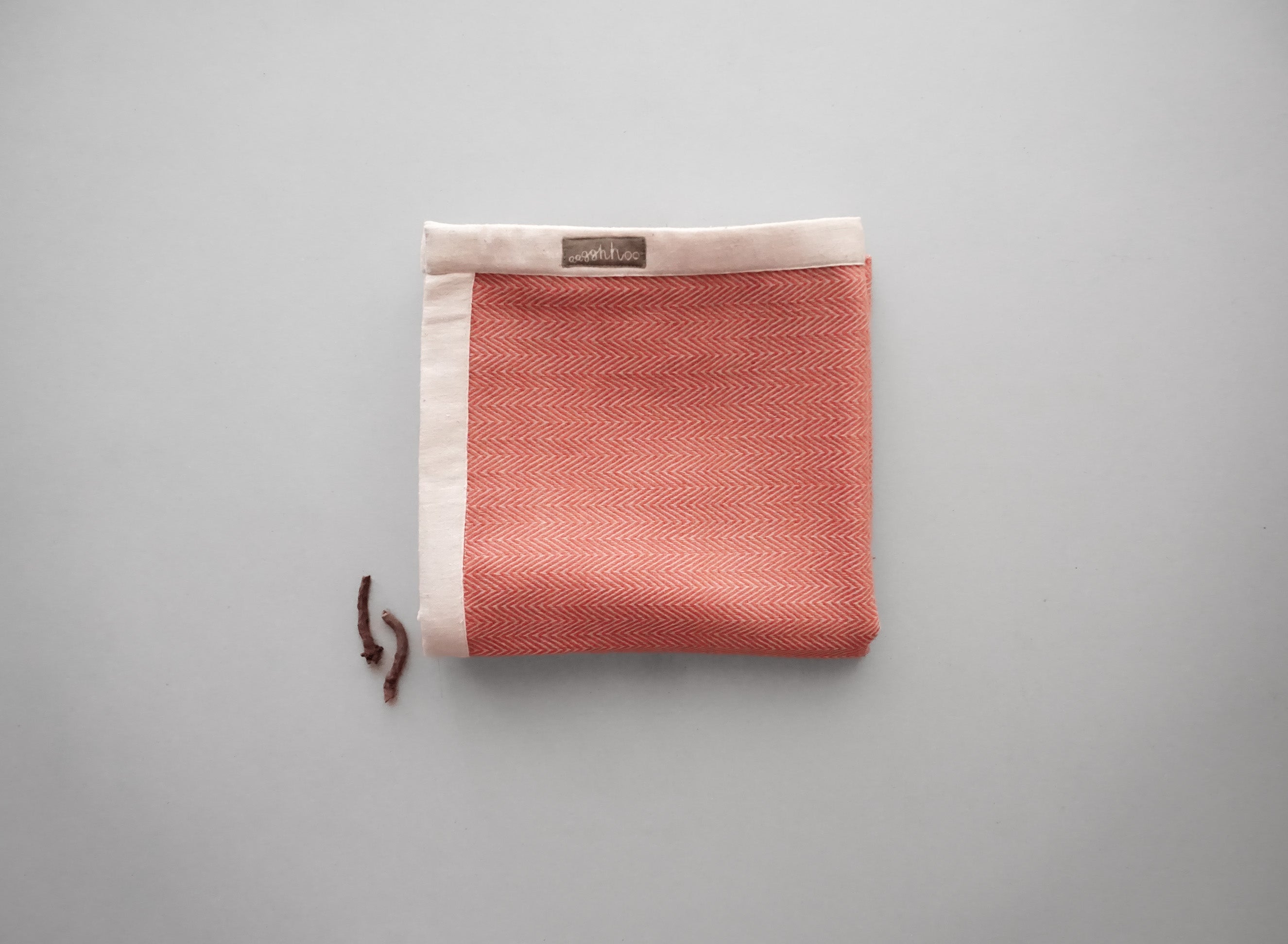 Vintage Sheep Wool Baby Blanket - Red & Off White