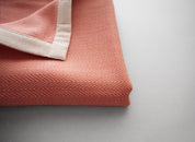 Vintage Sheep Wool Baby Blanket - Red & Off White
