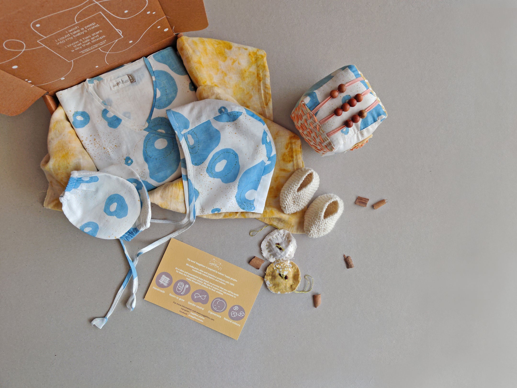 Flutter Blobs - Organic & Natural Dye - Newborn Baby Homecoming Gift Bundle - Set of 5