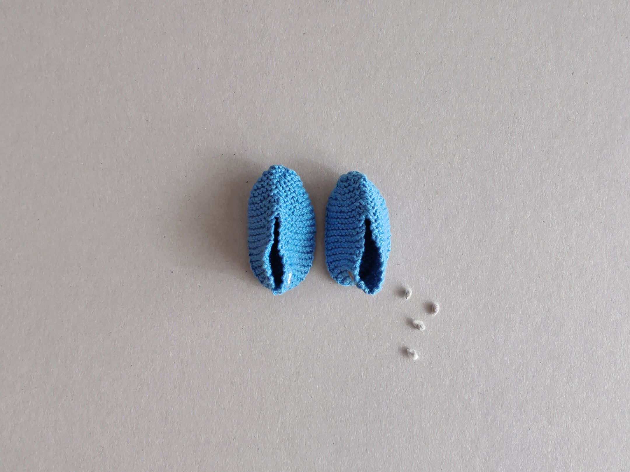 Vintage Baby Booties - Bamboo Linen - Blue