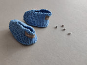 Vintage Baby Booties - Bamboo Linen - Blue