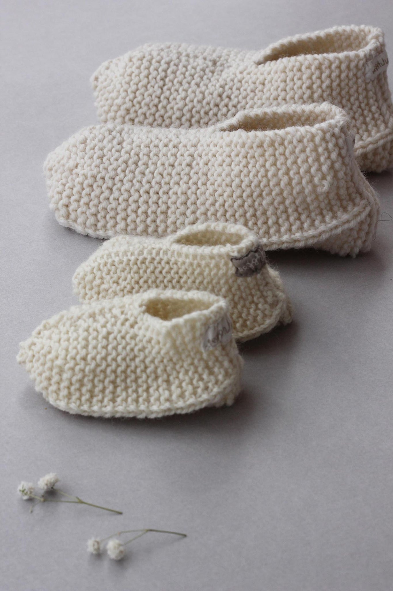 Vintage Mommy Baby Pure Merino Wool Booties - New Mommy & Baby Care Bundle - Set of 2 Booties